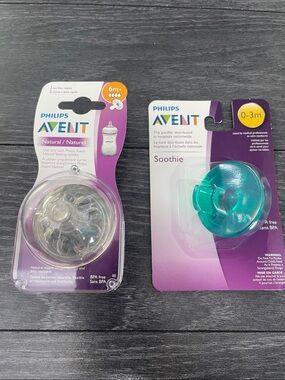 Philips AVENT Pacifier and Natural Nipples Set - Teal & Clear